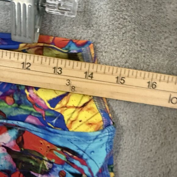 Dona Jo Size M Jojo Skirt 2 Skort Fly Blue Paint Splatter Shorts Pockets Tennis - Picture 10 of 13